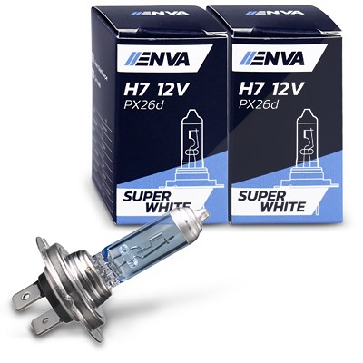 Enva 2x Glühlampe H7 55W 12V - SUPER WHITE --> bis zu 100% mehr Licht! [Hersteller-Nr. 40985483]