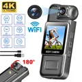 Mini videocamera WiFi Ultra HD 4K Videoregistratore digitale portatile Polizia BodyCam Visione notturna a infrarossi Videocamera sportiva DV da equitazione