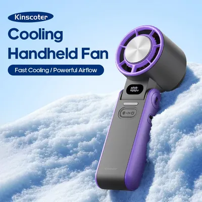 New Foldable Air Cooling Rechargeable Fan 3600mAh Portable Mini Handheld Fan 100-Speed Stepless Turbo Wind for Outdoor Travel