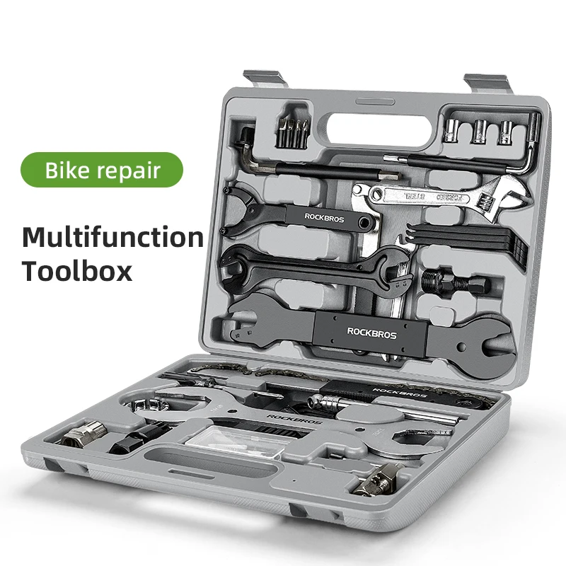 ROCKBROS – Kits d'outils de vélo 44 en 1, boîte à outils professionnelle multifonction, réparation de vélo, ensemble d'outils d'entretien, Kits d'outils de réparation de cyclisme