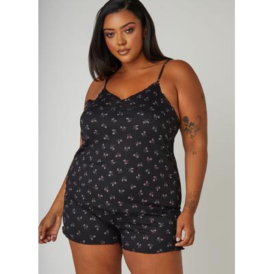Plus Size YMI Bow Print Shorts Set
