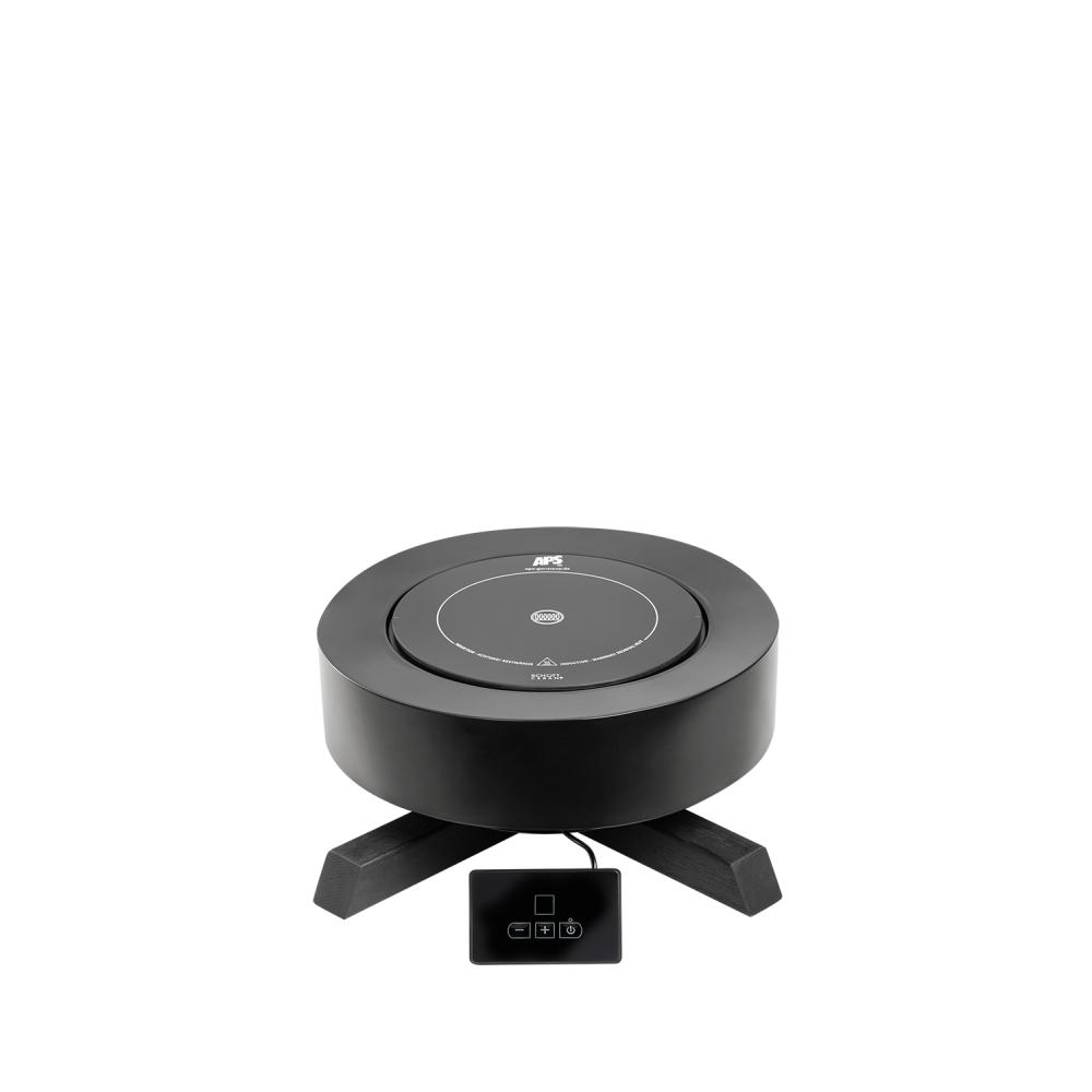 APS 12250 Induktionsstation,Metallständer mit Eichenholz, Ø 46,5 cm, Höhe 16 cm, Kochplatte Ø 24 cm, 900 Watt