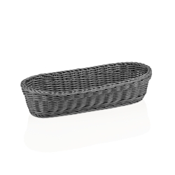 WAS Germany - Baguettekorb WEAVER PRO Systemkörbe, 40 x 16 x 8 cm, oval, grau, Polypropylen Image