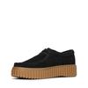 Schnürschuh CLARKS "Torhill Bee", Damen, Gr. 40, schwarz (schwarz sde), Veloursleder, casual, Schuhe, Schnürschuh, Plateausneaker mit modischer Sohle