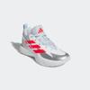 Basketballschuh ADIDAS PERFORMANCE "CROSS 'EM UP SELECT MID KIDS", Gr. 37, cloud weiß, halo blau, lucid rot, Textil, sportlich, Schuhe