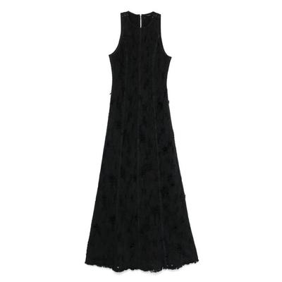 Distressed Maxi Dress - Black - Haikure Dresses