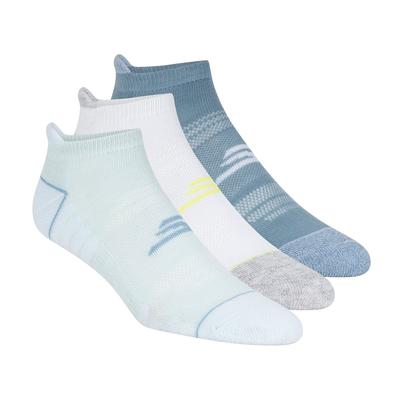 Skechers 3 Pack Women's Performance Pickleball Socks | Size Medium | Blue/Turquoise | Polyester