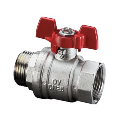 Optiba Kugelhahn Flügelgriff dn 10 g 3/8' Innengewinde,G 3/8' Außengewinde pn 16, Messing - Oventrop Image