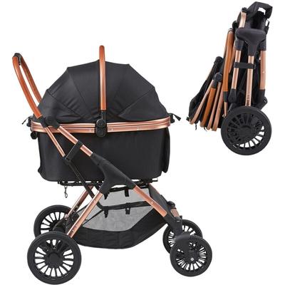 Haustier-Buggy, 4-Rad-Hundebuggy mit Bremsen, 30 kg Tragkraft, abnehmbare Tragetasche, Image