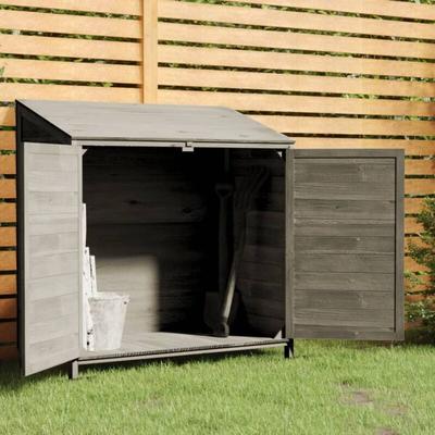 vidaXL Gerätehaus Anthrazit 102x52x112 cm Massivholz Tanne Image