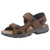 Riemchensandale RIEKER, Herren, Gr. 43, braun, Lederimitat, Textil, sportlich, Schuhe, Sommerschuh, Klettschuh, Outdoorschuh, in Trekking-Optik