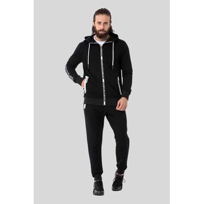 Trainingsanzug CIPO & BAXX "HOMEWEAR", Herren, Gr. M, schwarz, 80% Baumwolle;15% Polyester;5% Elasthan, bedruckt, Sportanzüge, mit Allover-Musterung