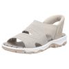 Sandale RIEKER, Damen, Gr. 41, beige (hellbeige), Textil, Lederimitat, unifarben, sportlich, Schuhe, Trekkingsandale, Outdoorsandale, Sommerschuh mit Elastik-Einschlupf