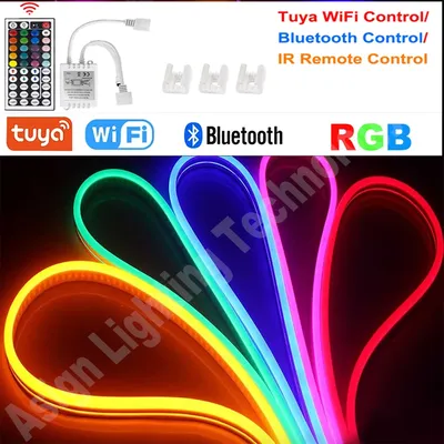 1m-5m RGB LED Neon Strip Light 12V 120Leds/m Tuya WiFi/Bluetooth /Remote Control Decor Lighting Music Tape Waterproof Neon Lamp