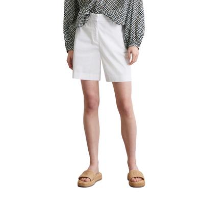 Shorts MARC O'POLO "aus Organic Cotton Twill Stretch", Damen, Gr. 44, Normalgrößen, weiß, Obermaterial: 97% Baumwolle, 3% Elasthan; Futter: 100% Baumwolle, unifarben, casual, figurbetont kurz, Hosen Image
