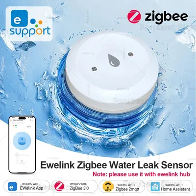Ewelink Zigbee 3.0 Water Sensor Alarm Water Leak Detector Flood Alert Overflow Security Alarm System Works With Zigbee Hub Z2M