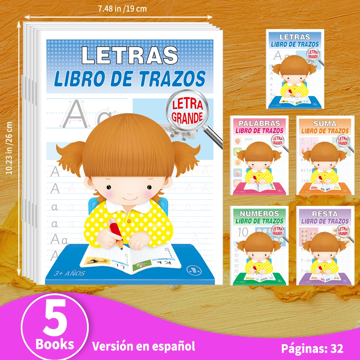 „LETRAS TRAZOS“ 5-Bücher auf Spanisch, um Kindern beim Schreiben auf Spanisch zu helfen Image