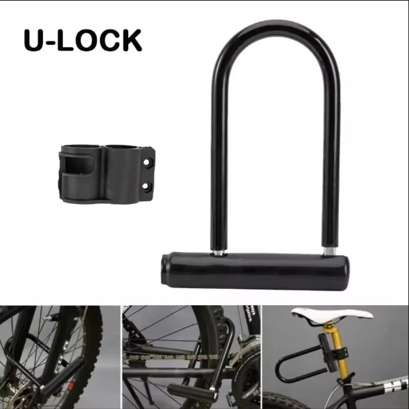Fahrrad U Lock Anti-diebstahl Heavy Duty Fahrrad Schlösser MTB Rennrad Rad Schloss Mit KeyMotorrad Roller Radfahren Zubehör Image