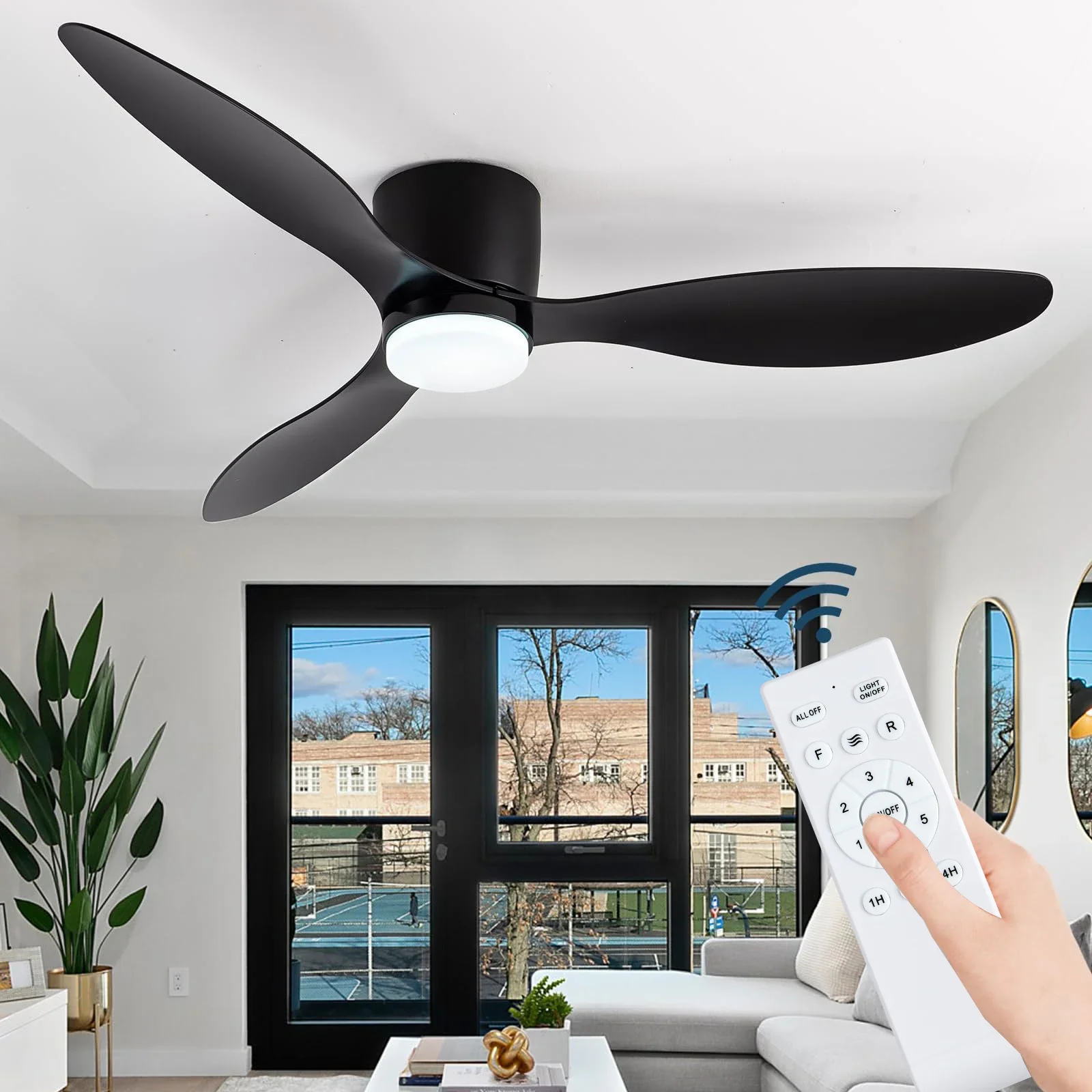 LED-Deckenventilator mit Licht, niedriges Profil, moderner Deckenventilator, Wohnzimmer, Schlafzimmer, Innenbereich, Heimdekoration, Beleuchtung, Ventilador de Techo