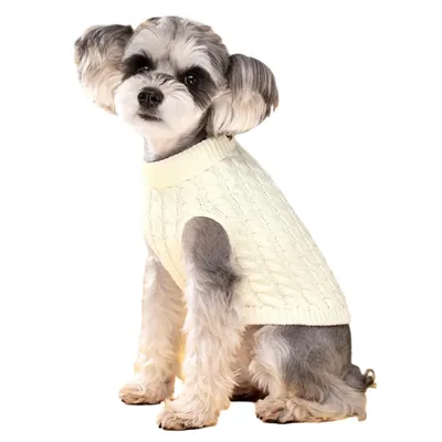 1pc Turtleneck Dog Sweater Classic Cable Knit Clothes for Cold Weather Autumn Coat Apparel for Small Dogs Cats Indoor Outdoor