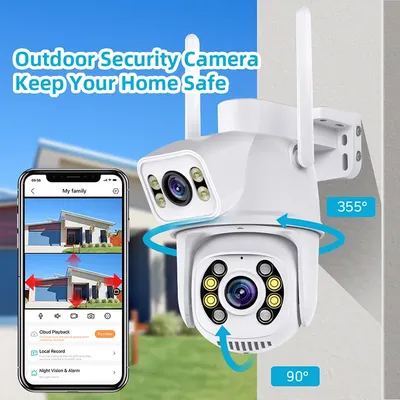 4MP Wifi Sicherheit Kamera System Kit Hause Überwachung Kameras Im Freien Wasserdichte Menschlichen Erkennung Video Kamera Smart Home PTZ