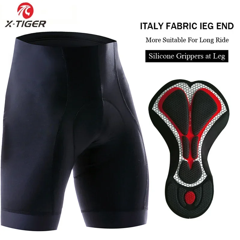 X-TIGER Männer Radfahren Shorts 5D Gel Gepolsterte Bike Shorts Für Männer Mountain Road Anti-slip Bein Griffe Radfahren reiten Halbe Hosen Strumpfhosen Image