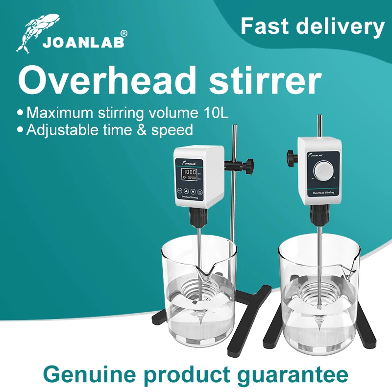 JOANLAB Rührer Labor Hochleistungsmischer Labor Elektrische Digitalanzeige Überkopfrührer 5/10L 1200 U/min 110/220 V OS-10S Image