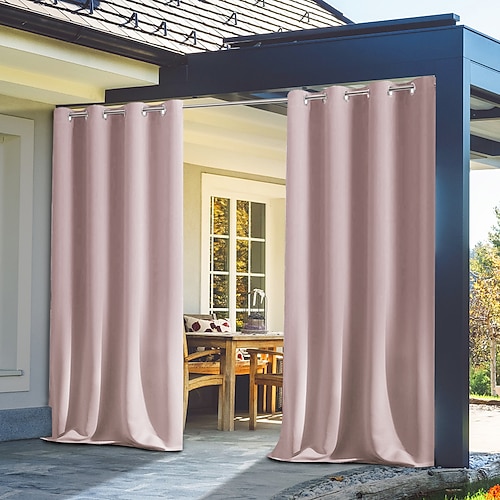 wasserdichte Outdoor-Vorhänge für die Innen- und Außenterrasse, dicke Sichtschutz-Ösenvorhänge für Hochzeitsschlafzimmer, Wohnzimmer, Veranda, Pergola, Cabana, 1 Panel Image