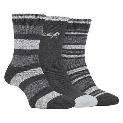 Womens Walking Boot Socks | Jeep | Breathable Ribbed Full Cushion Performance Socken für Damen - Grau / Schiefer