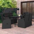 Vidaxl - Set da Pranzo da Giardino 7 pz con Cuscini Nero
