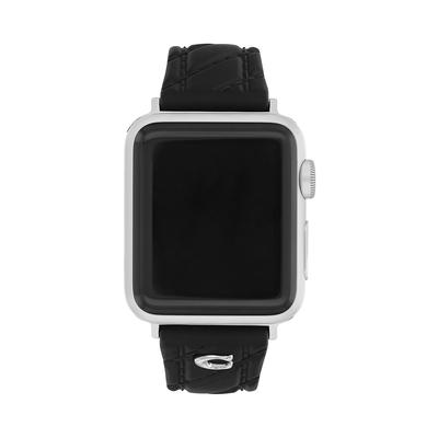 Coach Apple Watch Black Silicone Strap, 38/40/41mm & 42mm - Black