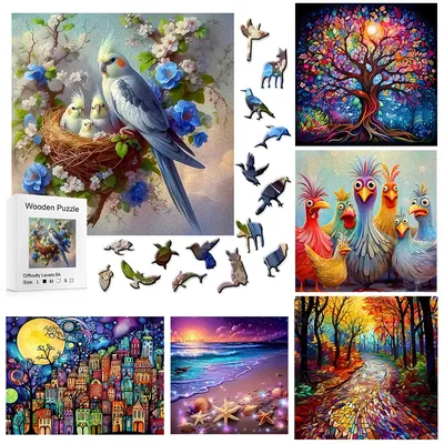 New High-Difficulty Forest Wooden Puzzle Unique Animal Shapes Home Decoration Ideal for Puzzle