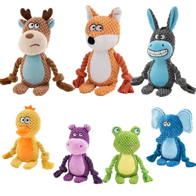 Stuffed Raw Small Joint Dog Plush Chew Toy Indestructible Bite Resistant Sound Puppy Squeaker Dogs