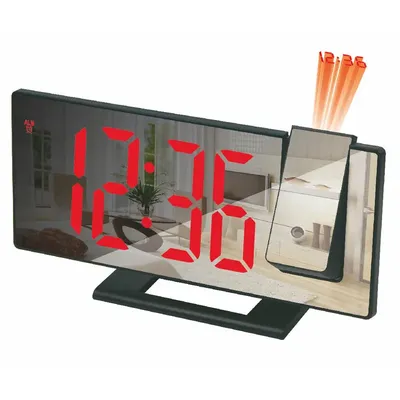Mirror multifunctional projection alarm clock Intelligent luminous clock Bedroom large screen