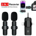 Mini microfono lavalier 3in1 portatile esterno streaming live riprese intervista mini microfono wireless multifunzione