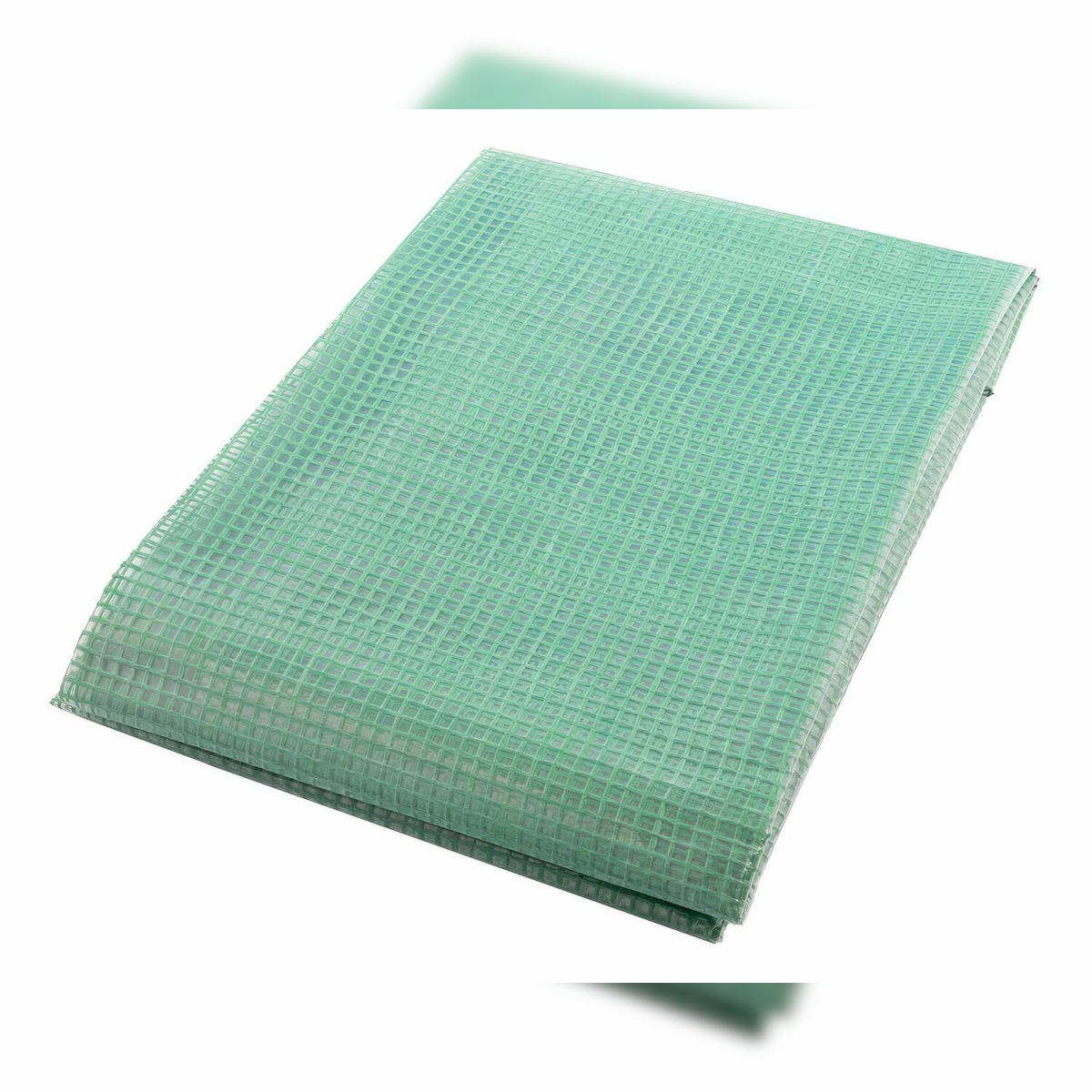 VEPATIM Gitterplane 1,50 x 2,00 m transparent mit grünem Gitter 250 g/m² mit Nagelrand verstärkt gefaltet UV-stabil Image