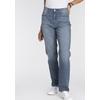 Bequeme Jeans MAC "Stella", Damen, Gr. 48, Länge 32, blau (mid blau main wash), Denim/Jeans, Obermaterial: 97% Baumwolle, 3% Elasthan, Abriebeffekte, feminin, comfort fit knöchellang, Jeans, Gerader Beinverlauf