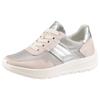Keilsneaker ARA "NEW YORK", Damen, Gr. 5 (38), hellbeige, silbefarben, Velourslederimitat, Lederimitat, Textil, kontrastfarbene Details, metallisierte Fasern, sportlich, Schuhe, Keilsneaker, Schnürschuh in Komfortweite H (= sehr weit)