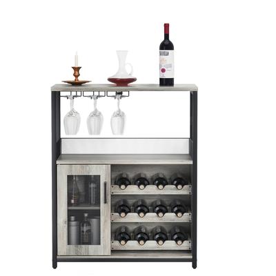Wine Bar Cabinet with Detachable Wine Rack,