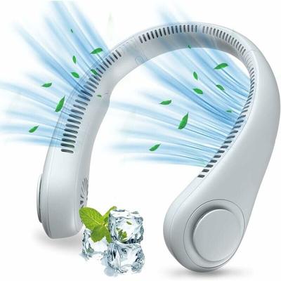 Tragbarer Nackenventilator, USB-Nackenventilator mit 1200-mAh-Akku, flügelloser Image