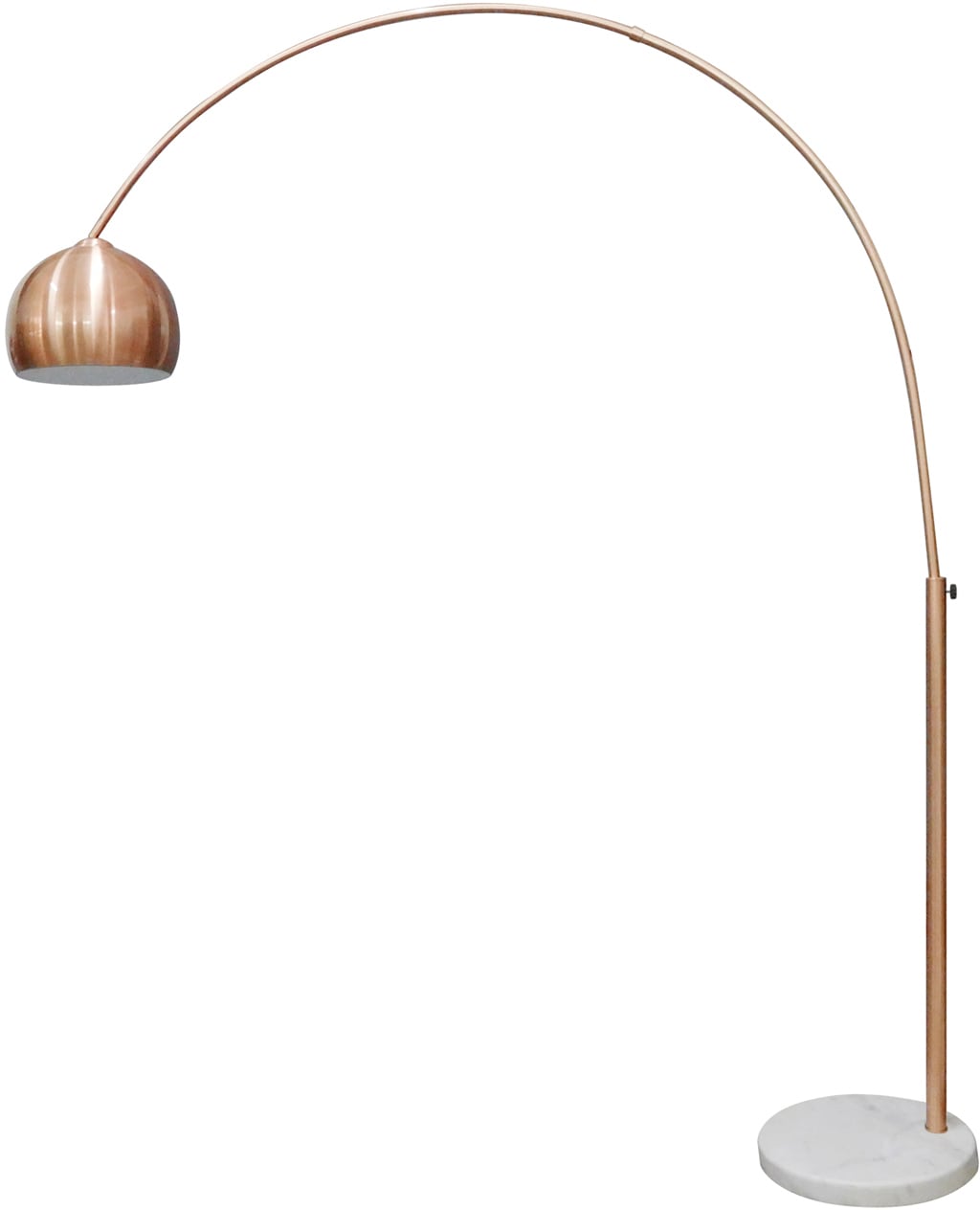 SALESFEVER Bogenlampe "Clara", braun (kupferfarben, weiß), 1, Ø 30cm H: 181cm, Leuchten, Fuß aus Marmor