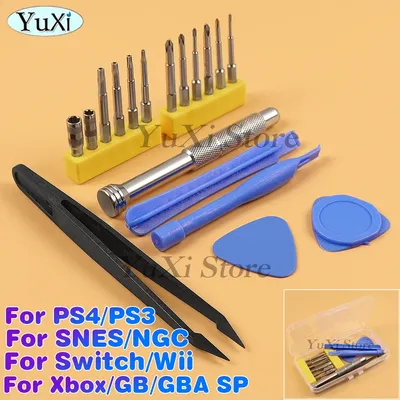 1Set Schraubendreher Werkzeuge Spiel Maschine Reparatur Tools Kit Für PS4 PS3 NES SNES 3DS Wii GBC Image