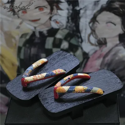 Mann Frauen Hausschuhe 2021 Sommer Mann Flip-Flops Holz Japanischen Geta Cosplay Samurai Geisha Image