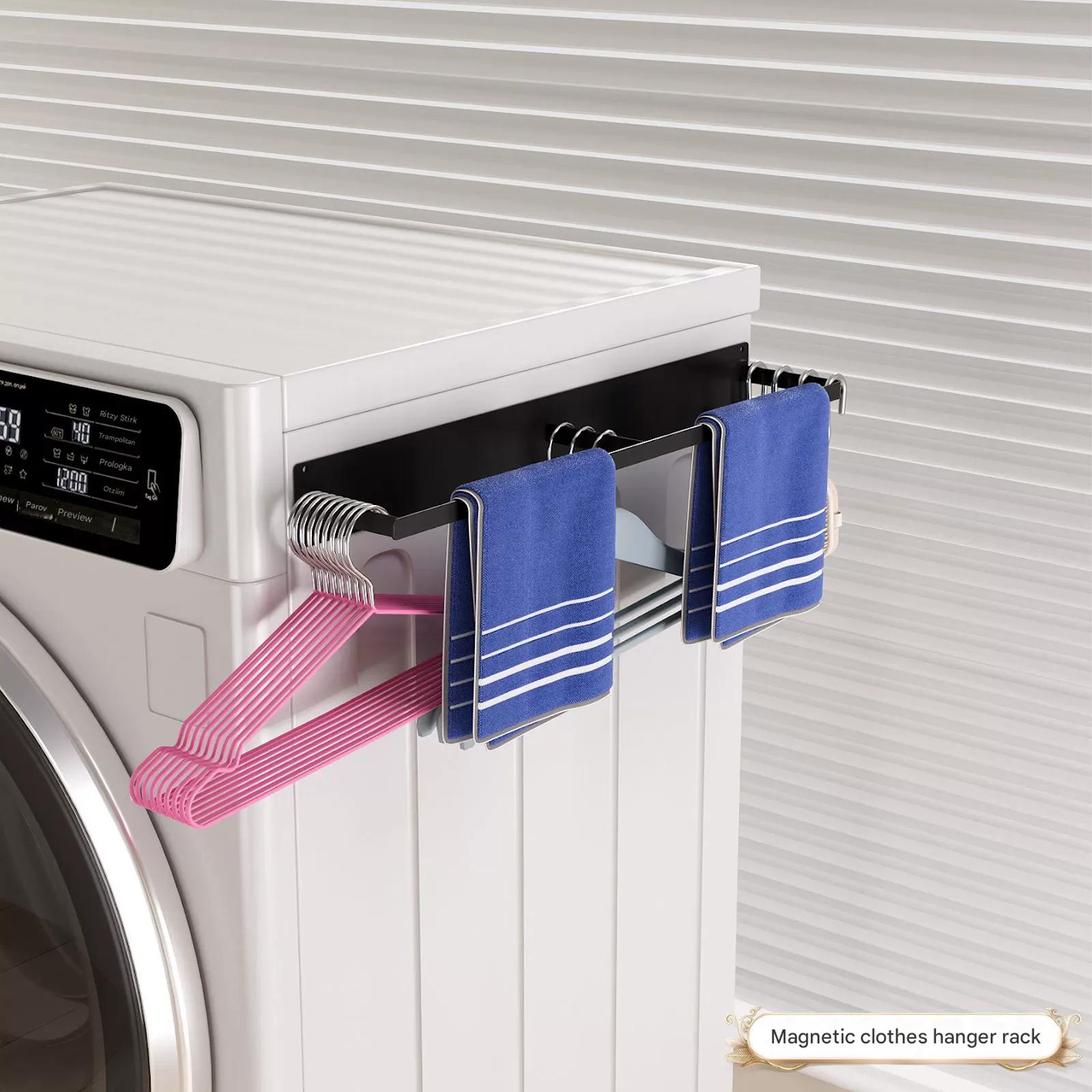Magnetic Hanger Storage Rack, No Punching Washing Machine Storage Accessories, Towel Storage Rack