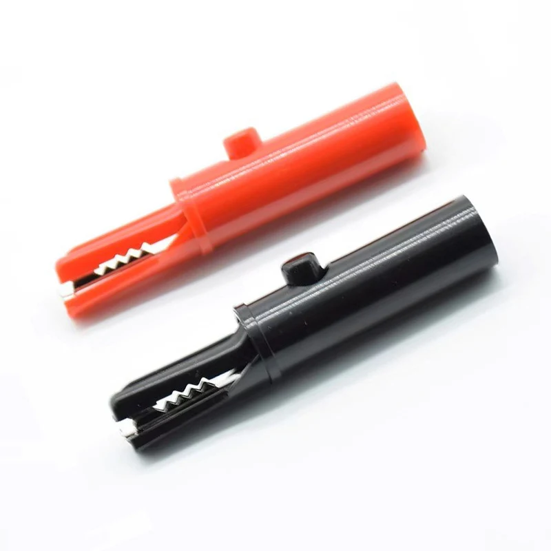 2 Stück AK10 Professionelles Multimeter COMPLY HIRSCHMANN 4 mm rot schwarz Druckknopftyp Vollschutz-Krokodilklemmen Image