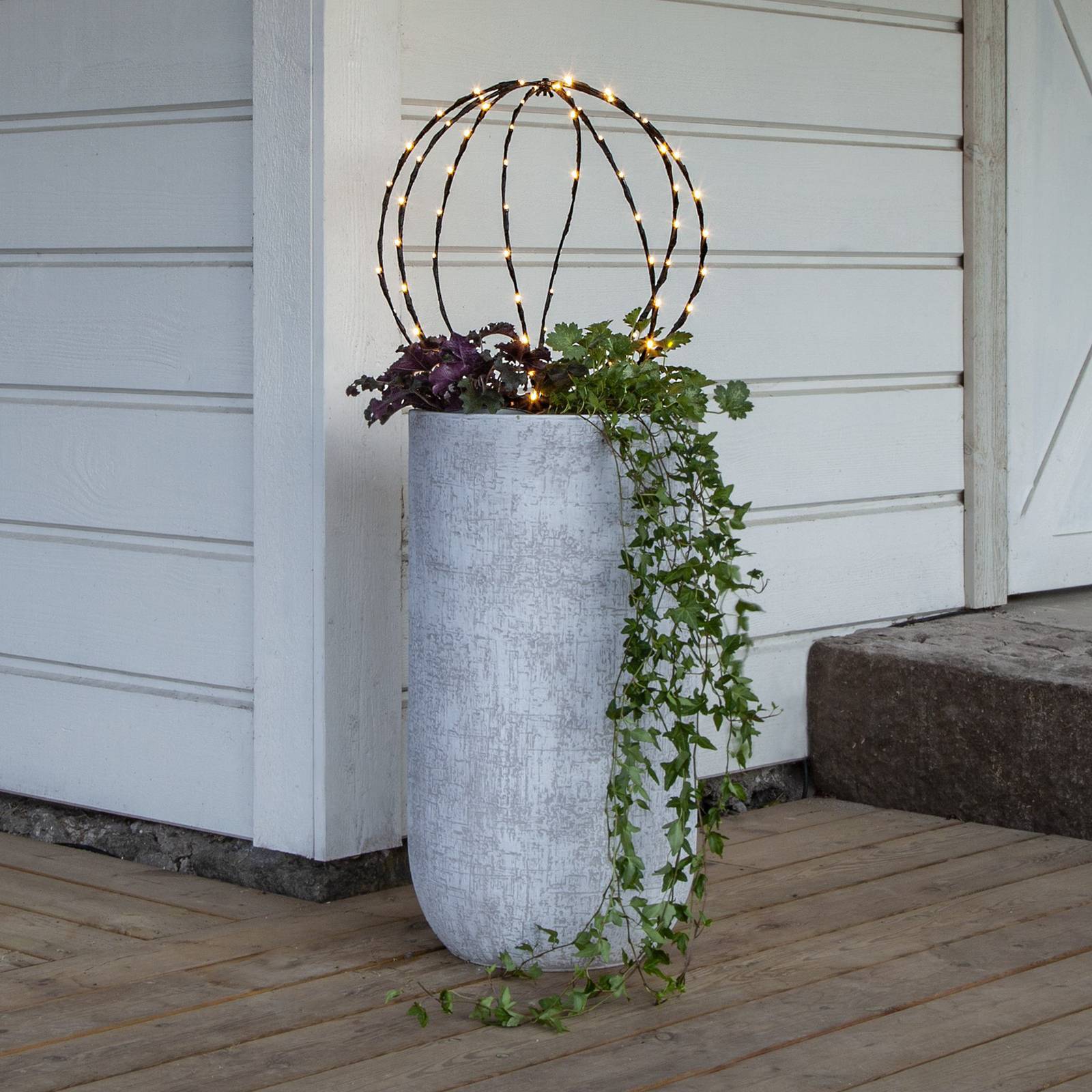 STAR TRADING LED-Erdspießleuchte Sphere, Ø 40 cm, schwarz Metall Batterie Sphere, schwarz, Metall, Modern