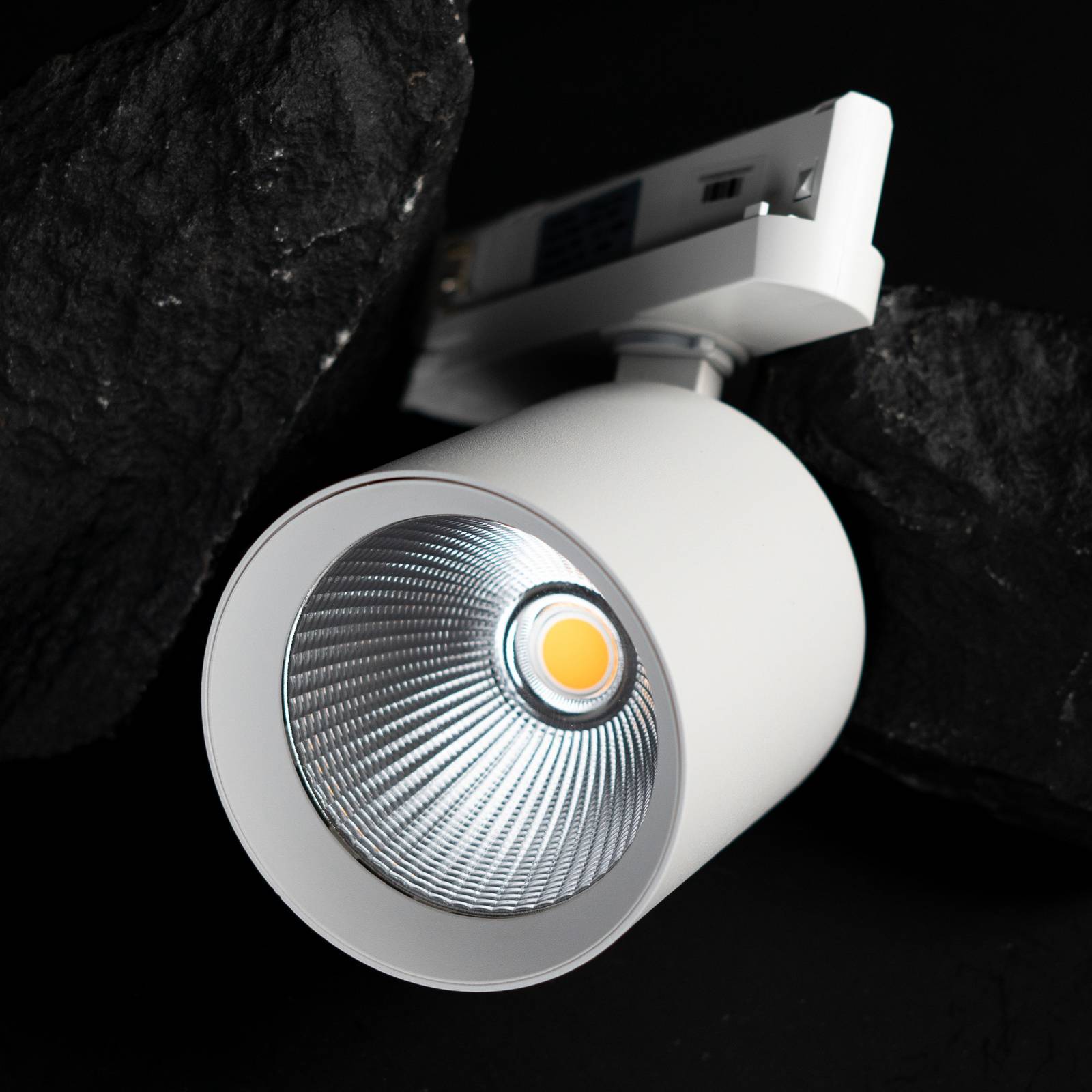 The Light Group SLC LED-Schienenspot Fox, weiß, 3.000 K, 3-Phasen-Schiene Fox, weiß / opal, für Wohn- / Esszimmer, Aluminium