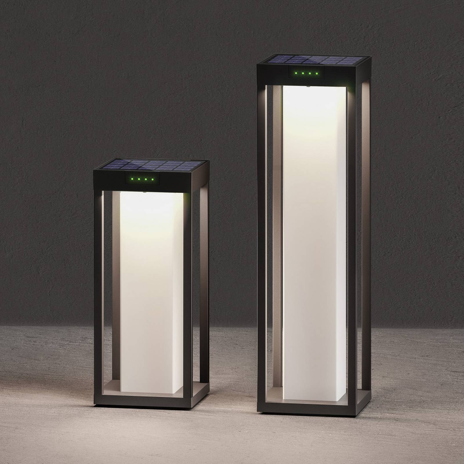 KLEWE LED-Solarlampe RADIA MINI MOON, anthrazit, 35 cm, IP65 MOON, schwarz, Aluminium, Modern, Solarleuchten