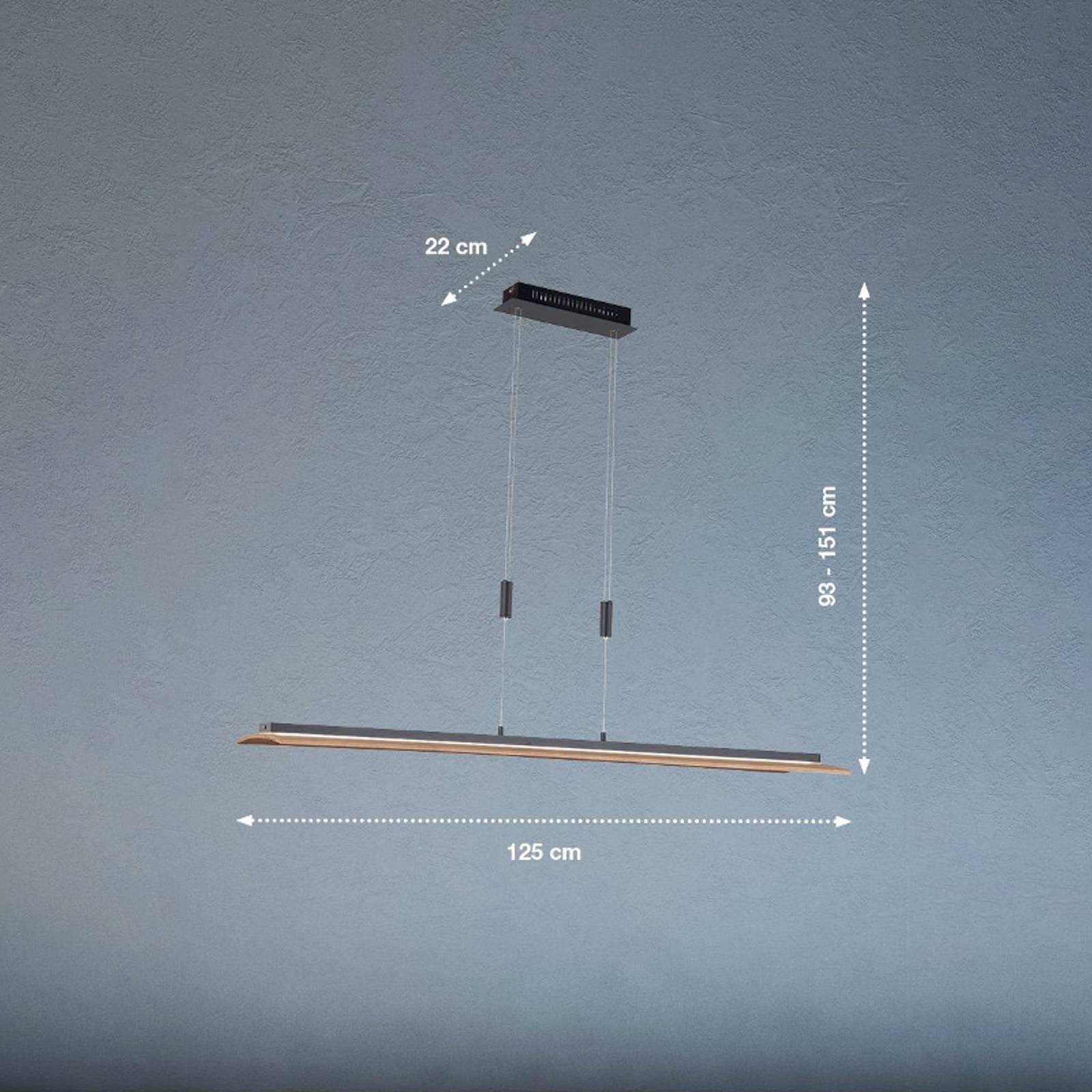 FISCHER & HONSEL Hängelampe Shine-Wood, dimmbar, Holz hell, für Wohn- / Esszimmer, Holz, Modern, Pendelleuchte