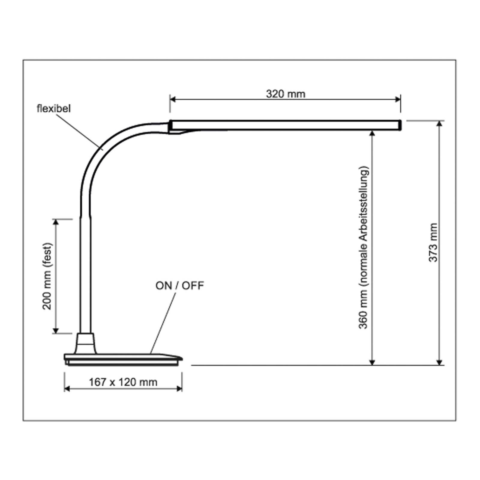 Maul LED Schreibtischlampe MAULpirro, dimmbar, weiß / opal, für Arbeitszimmer / Büro, Aluminium, Modern, LED Tischlampe